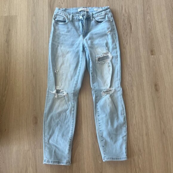 Judy Blue Natalie Distressed Boyfriend Jeans Size 3/26 Light Wash - Picture 2 of 12
